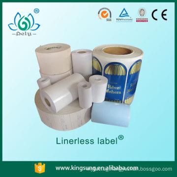 glossy laminated paper label , linerless label without base paper